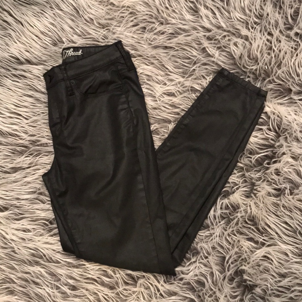High Rise Skinny Faux Leather Pants